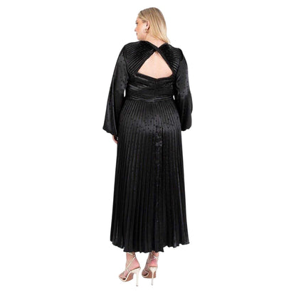 Black - Back - Lovedrobe Womens-Ladies Satin Wrap Dress