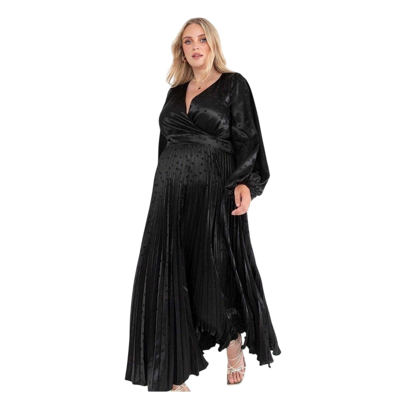 Black - Side - Lovedrobe Womens-Ladies Satin Wrap Dress