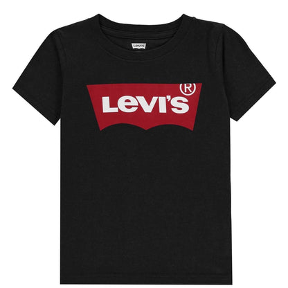 Black - Front - Levis Boys Batwing Logo T-Shirt