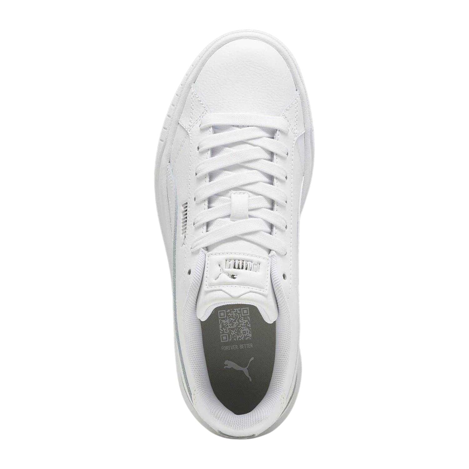 White - Side - Puma Womens-Ladies II Jr Low Top Platform Trainers