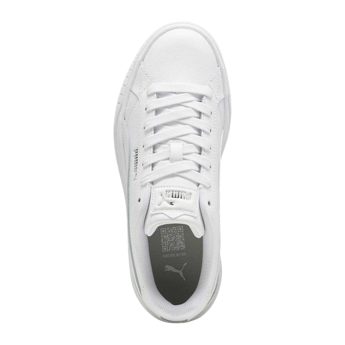 White - Side - Puma Womens-Ladies II Jr Low Top Platform Trainers
