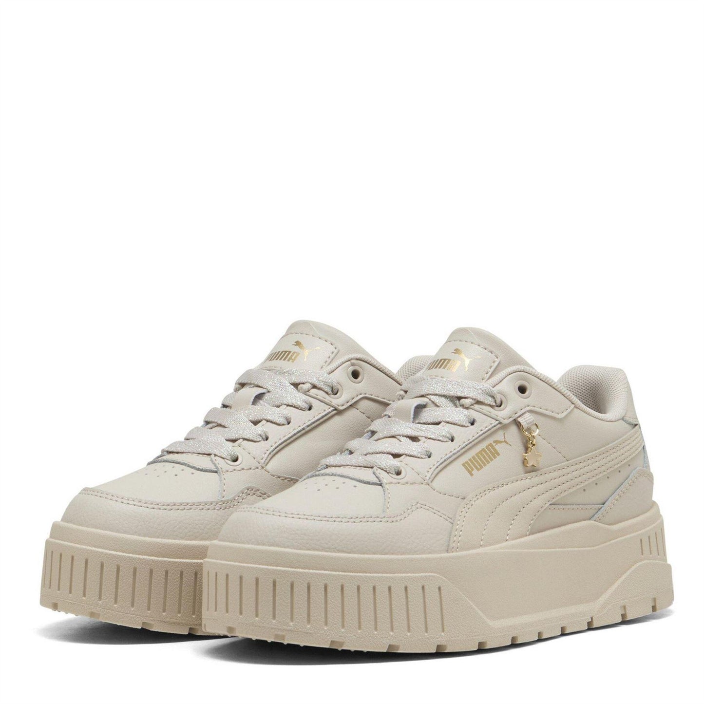 Silver - Front - Puma Womens-Ladies II Jr Low Top Platform Trainers
