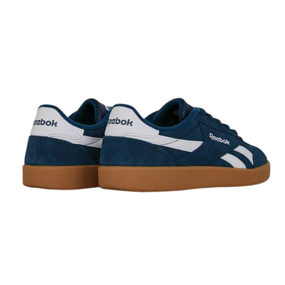 Navy-White - Back - Reebok Unisex Adult Smash Edge Striped Suede Flat Trainers