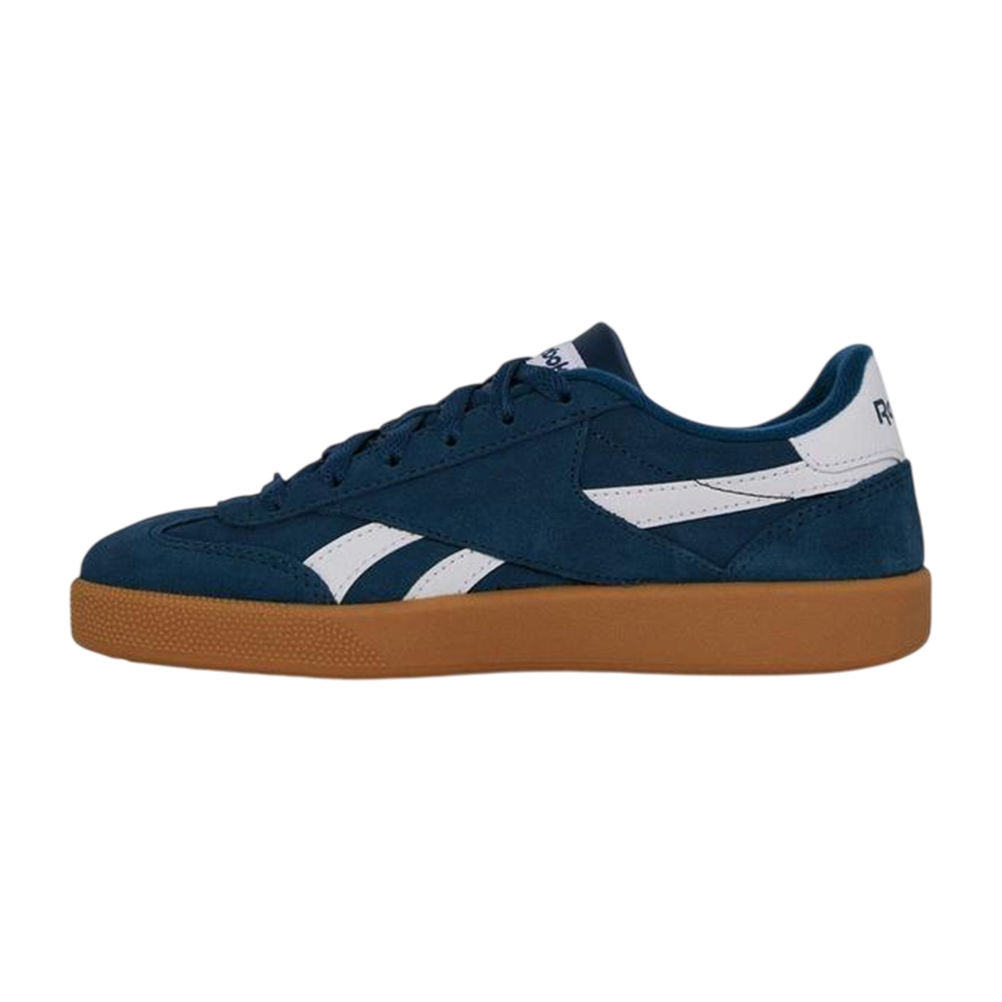 Navy-White - Side - Reebok Unisex Adult Smash Edge Striped Suede Flat Trainers