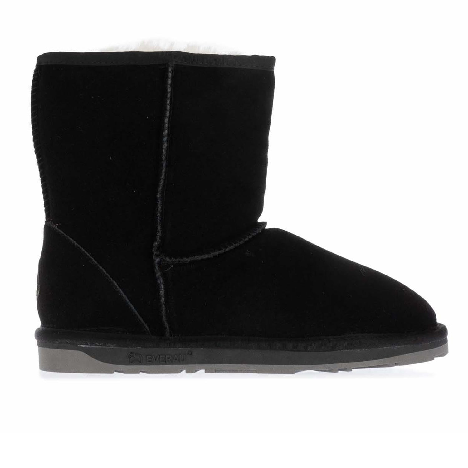 Black - Pack Shot - EverAu Womens-Ladies Parrot Classic Cow Suede Short Shaft Boots