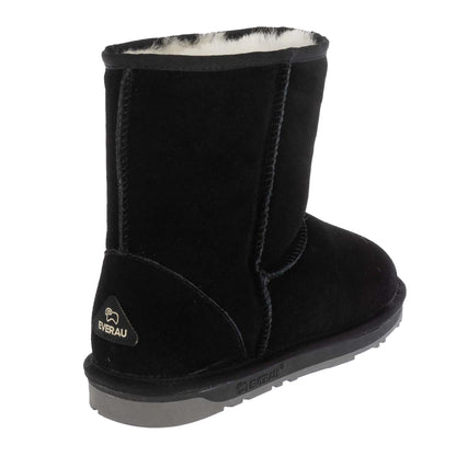 Black - Side - EverAu Womens-Ladies Parrot Classic Cow Suede Short Shaft Boots