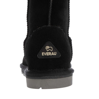 Black - Back - EverAu Womens-Ladies Parrot Classic Cow Suede Short Shaft Boots