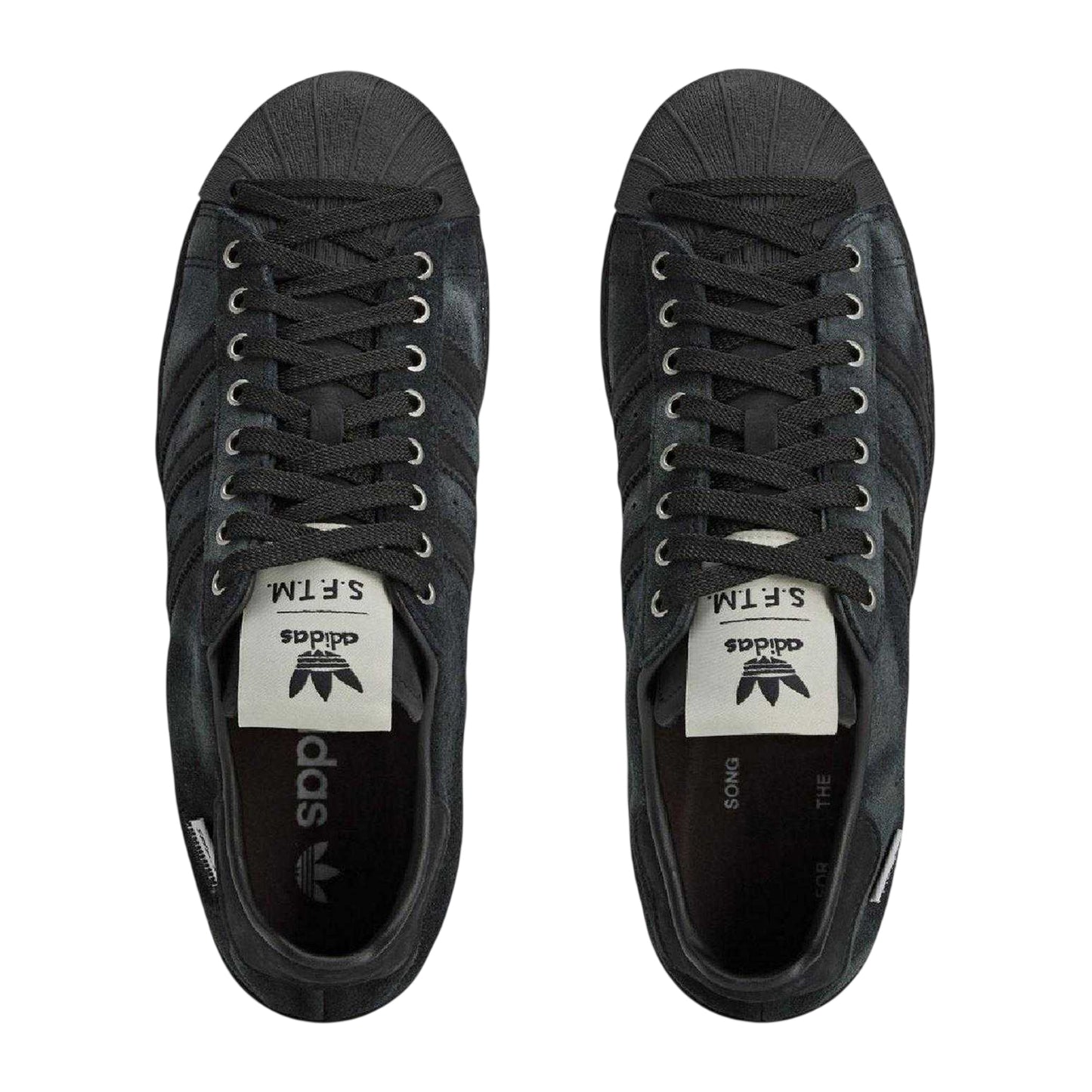Core Black-Cream - Side - Adidas Mens Originals Superstar 82 Leather Trainers