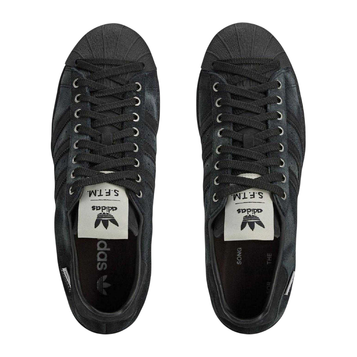 Core Black-Cream - Side - Adidas Mens Originals Superstar 82 Leather Trainers