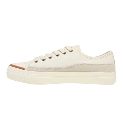 Ecru - Side - Levis Mens Square Canvas Flatform Trainers