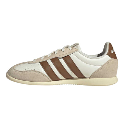Off White-Brown - Side - Adidas Womens-Ladies Barreda Low Trainers