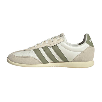 Off White-Green - Side - Adidas Womens-Ladies Barreda Low Trainers
