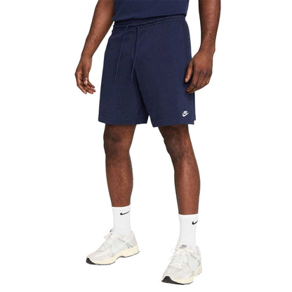 Navy - Side - Nike Mens Club Embroidered Logo Shorts