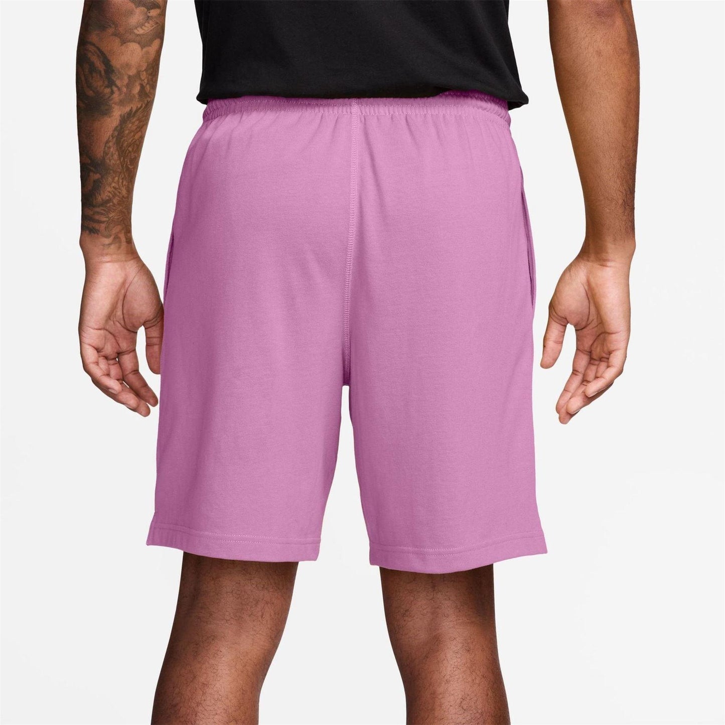 Magenta - Back - Nike Mens Club Embroidered Logo Shorts