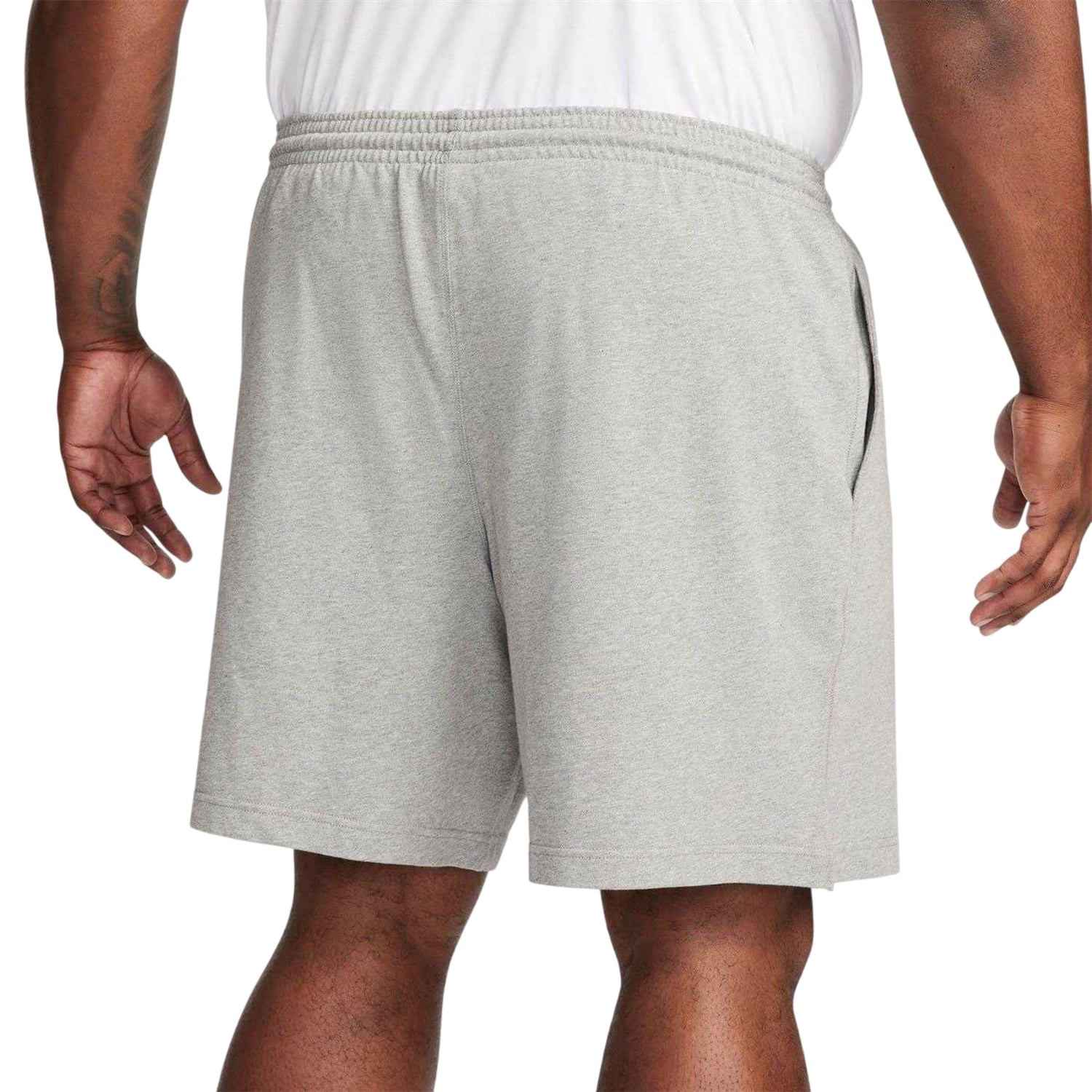 Grey Heather - Back - Nike Mens Club Embroidered Logo Shorts