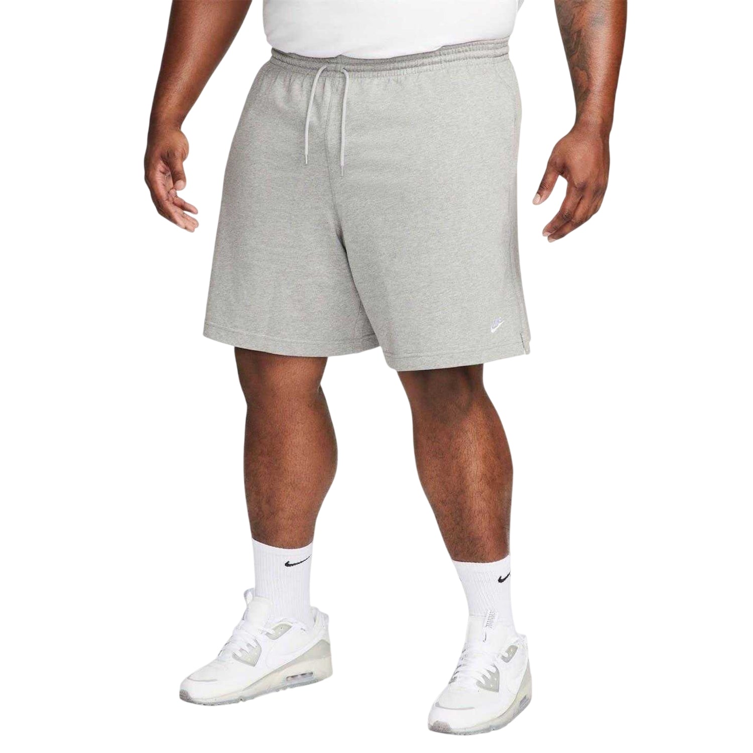 Grey Heather - Side - Nike Mens Club Embroidered Logo Shorts
