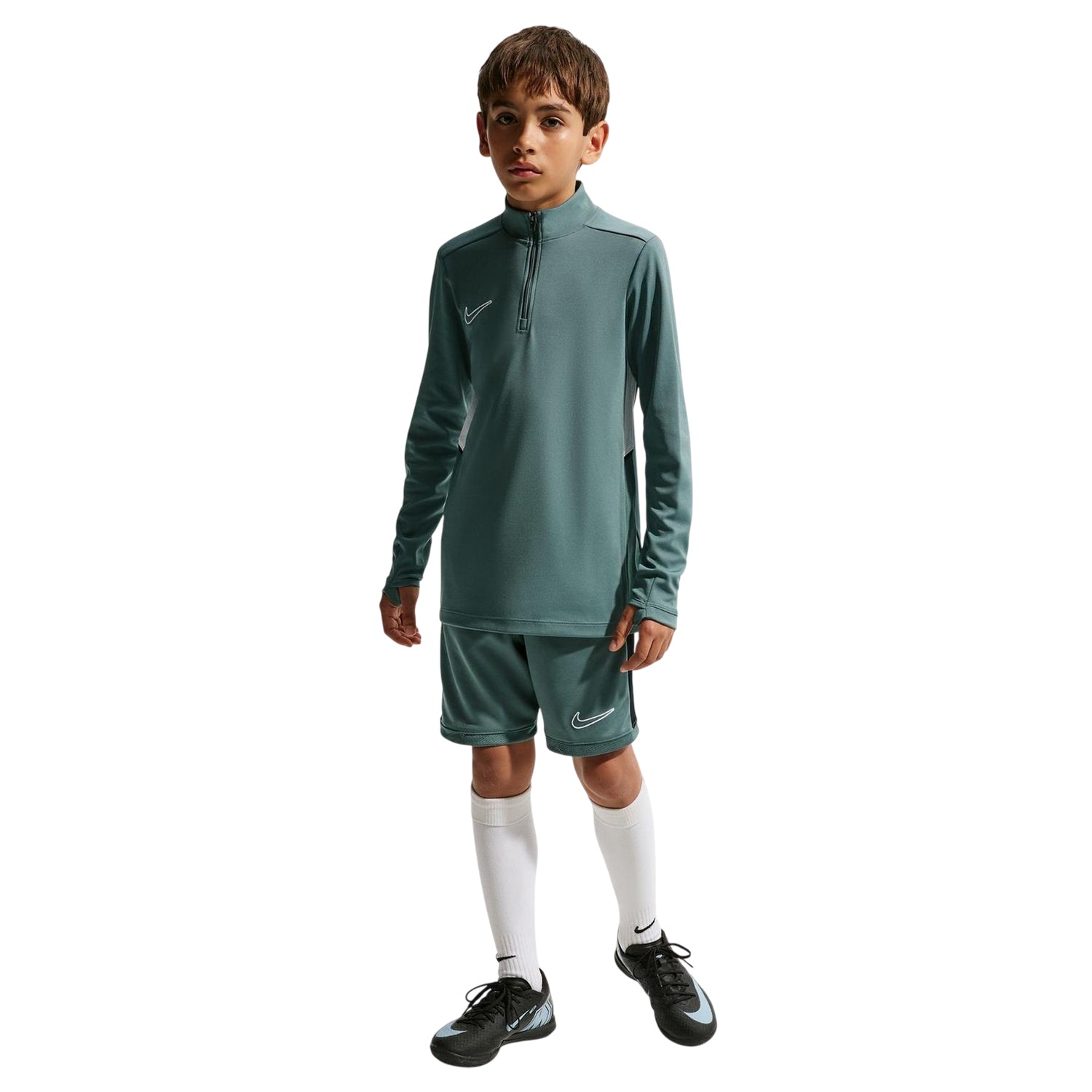 Slate-White - Side - Nike Childrens-Kids Logo Shorts