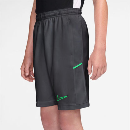 Grey-Black-Green - Side - Nike Childrens-Kids Logo Shorts