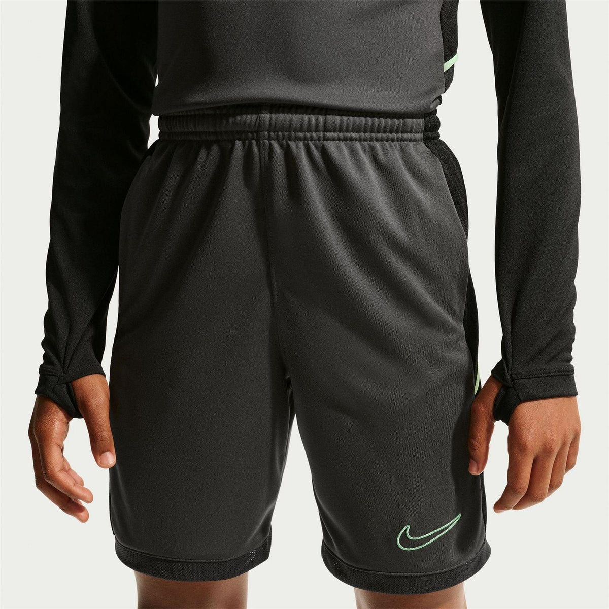 Grey-Black-Green - Pack Shot - Nike Childrens-Kids Logo Shorts