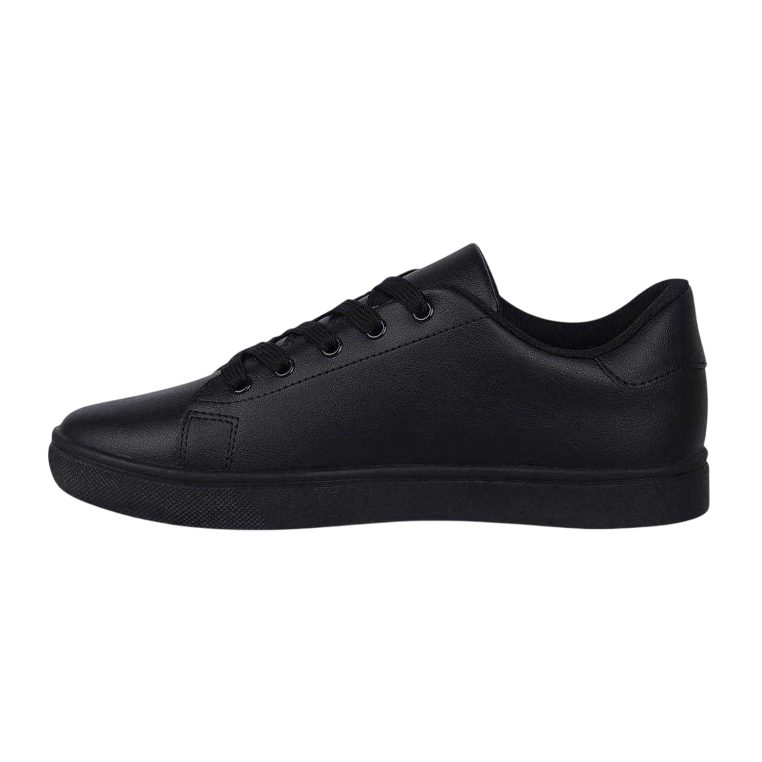 Black - Side - Fabric Childrens-Kids Textile Low Trainers