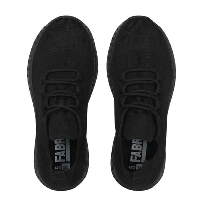 Black - Lifestyle - Fabric Childrens-Kids Santo Mesh Lace Up Trainers