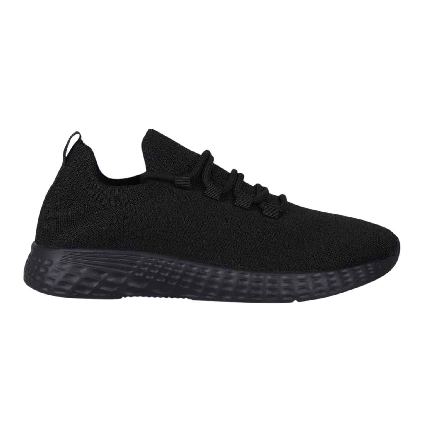 Black - Front - Fabric Childrens-Kids Santo Mesh Lace Up Trainers
