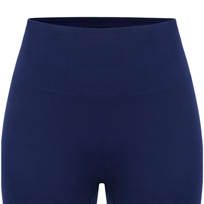 Navy - Side - Miso Womens-Ladies High Waist Cycling Shorts