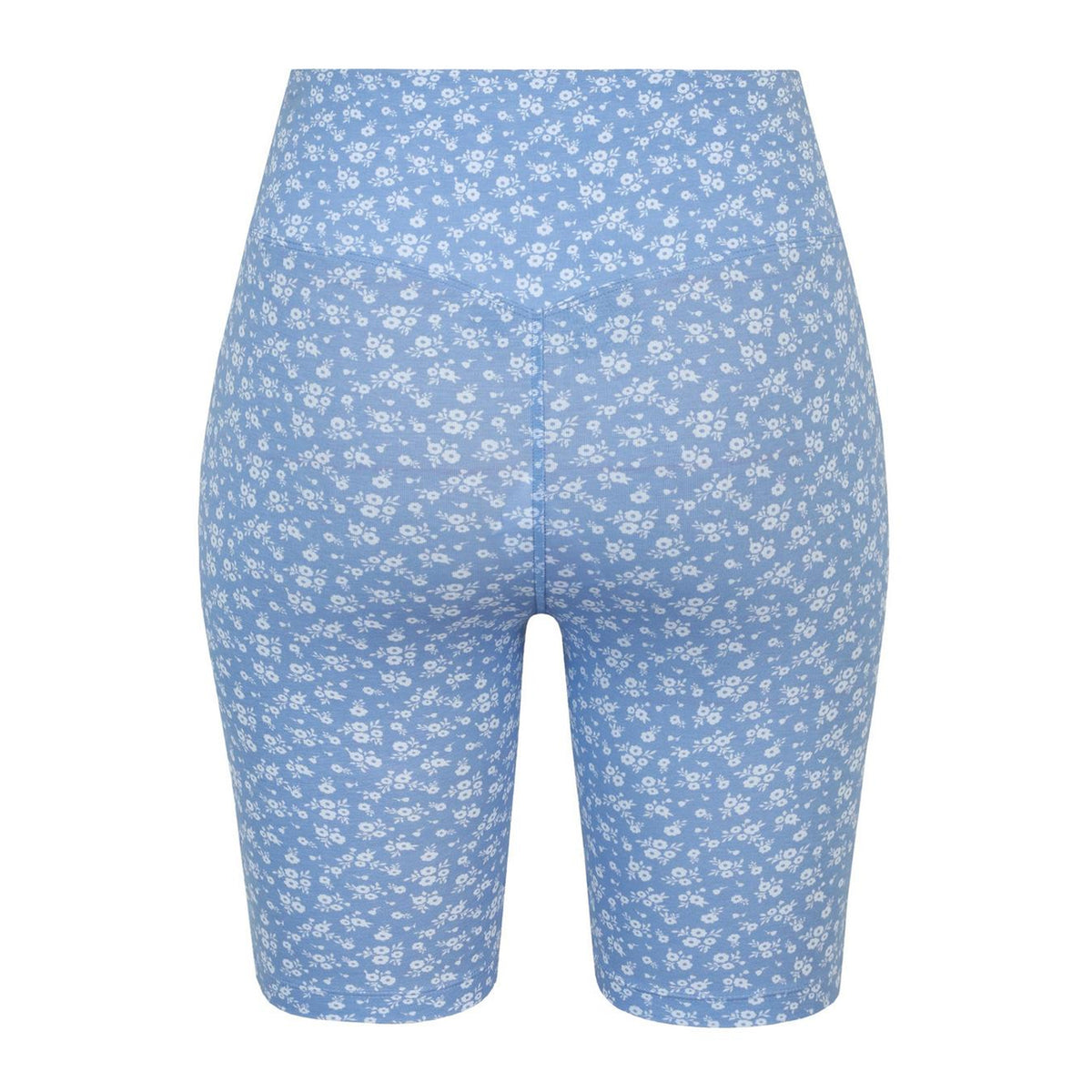 Blue - Back - Miso Womens-Ladies High Waist Cycling Shorts