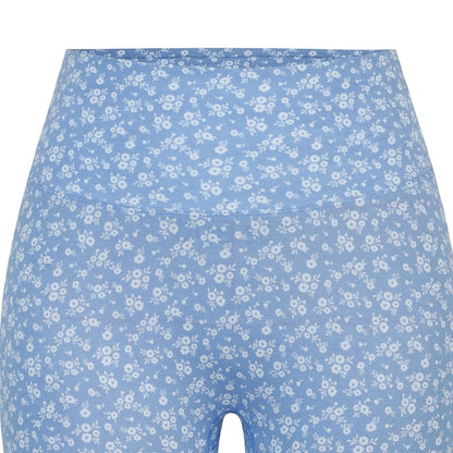 Blue - Side - Miso Womens-Ladies High Waist Cycling Shorts