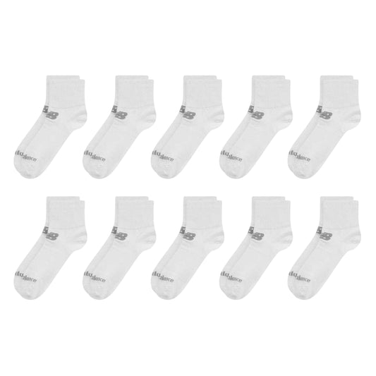 White - Front - New Balance Unisex Adult Ankle Socks (Pack of 10)