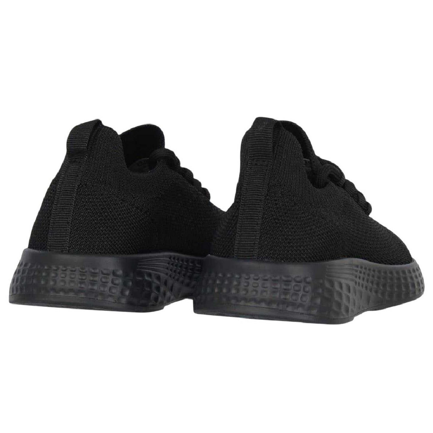 Black - Back - Fabric Childrens-Kids Santo Knitted Trainers