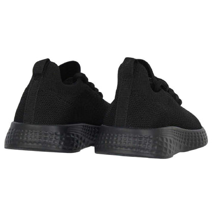 Black - Back - Fabric Childrens-Kids Santo Knitted Trainers