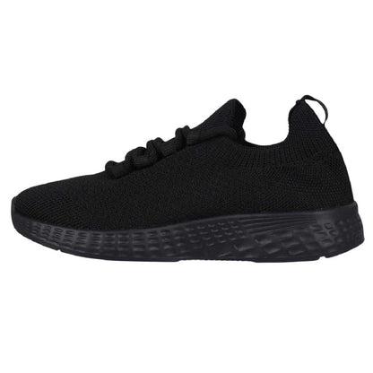 Black - Side - Fabric Childrens-Kids Santo Knitted Trainers