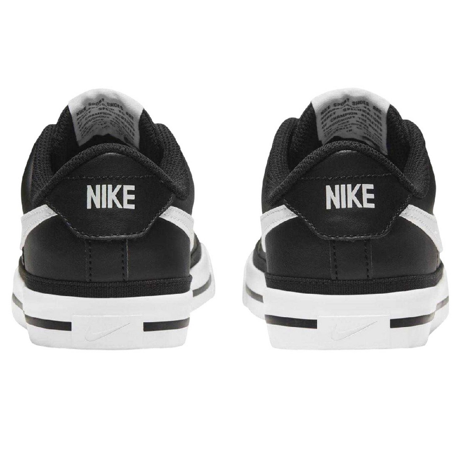 Black-White - Back - Nike Childrens-Kids Court Legacy Logo Trainers