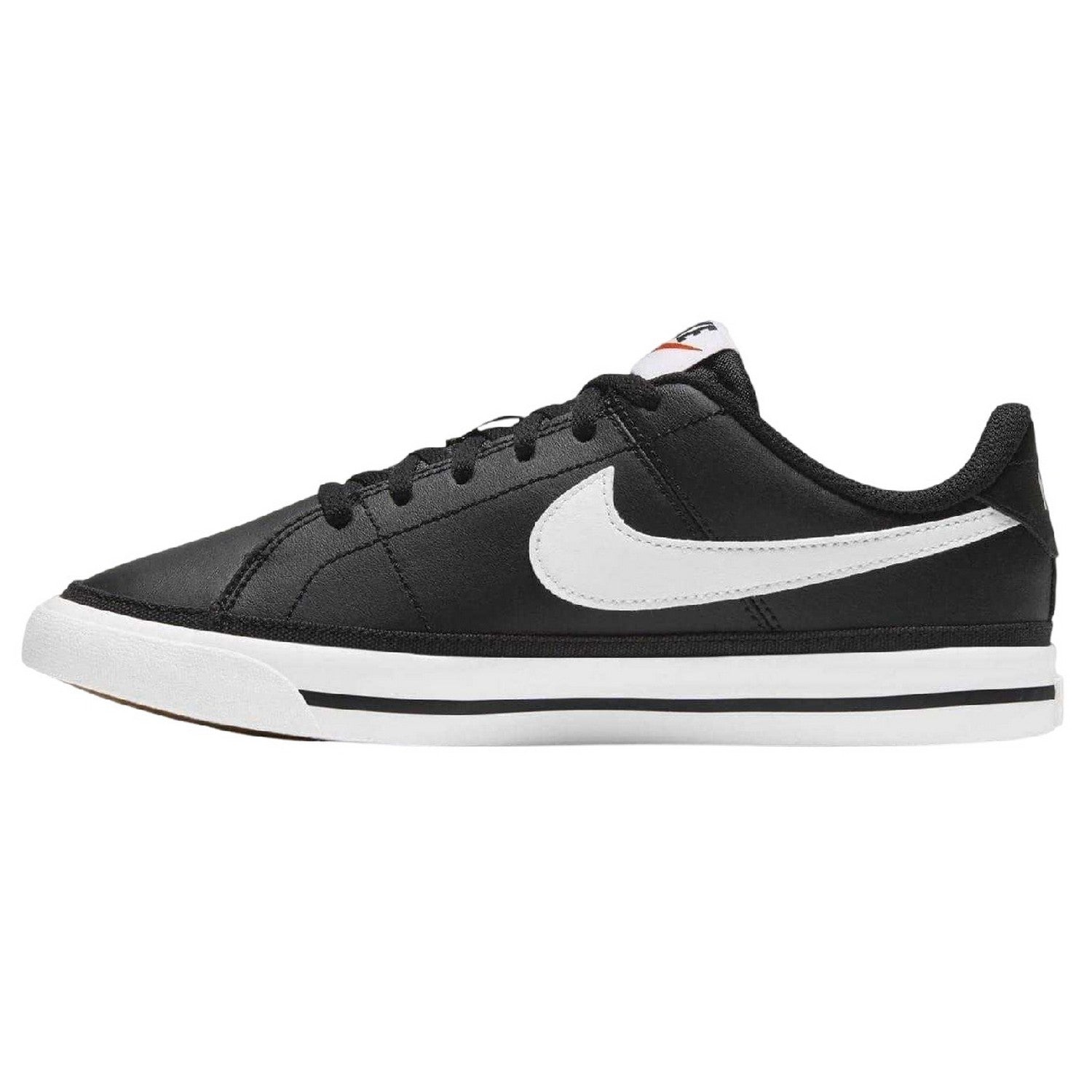 Black-White - Side - Nike Childrens-Kids Court Legacy Logo Trainers