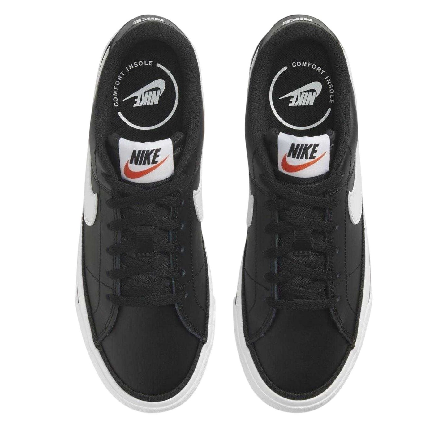 Black-White - Lifestyle - Nike Childrens-Kids Court Legacy Logo Trainers