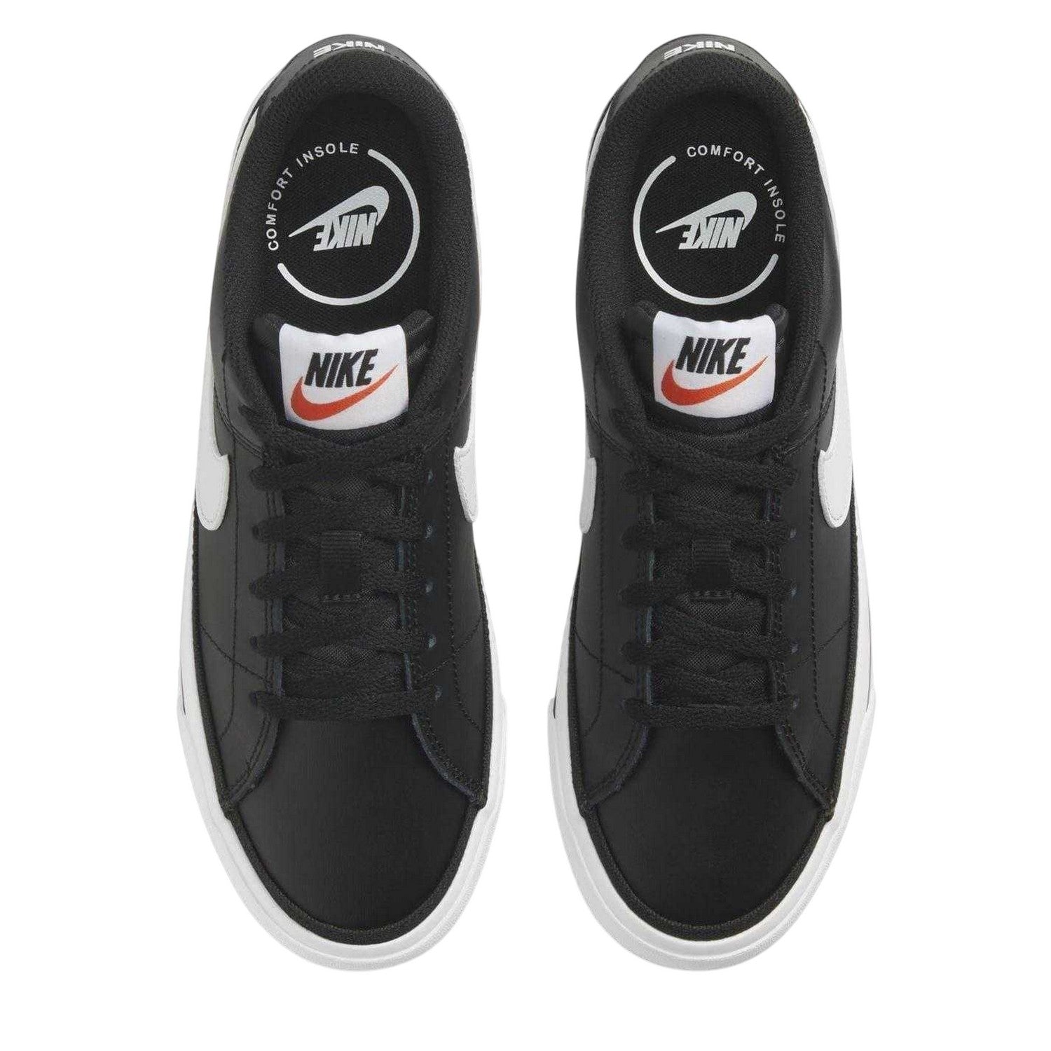 Black-White - Lifestyle - Nike Childrens-Kids Court Legacy Logo Trainers