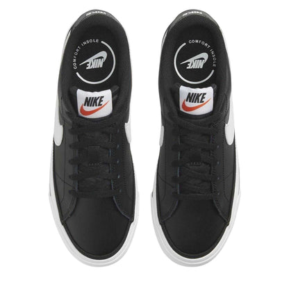 Black-White - Lifestyle - Nike Childrens-Kids Court Legacy Logo Trainers