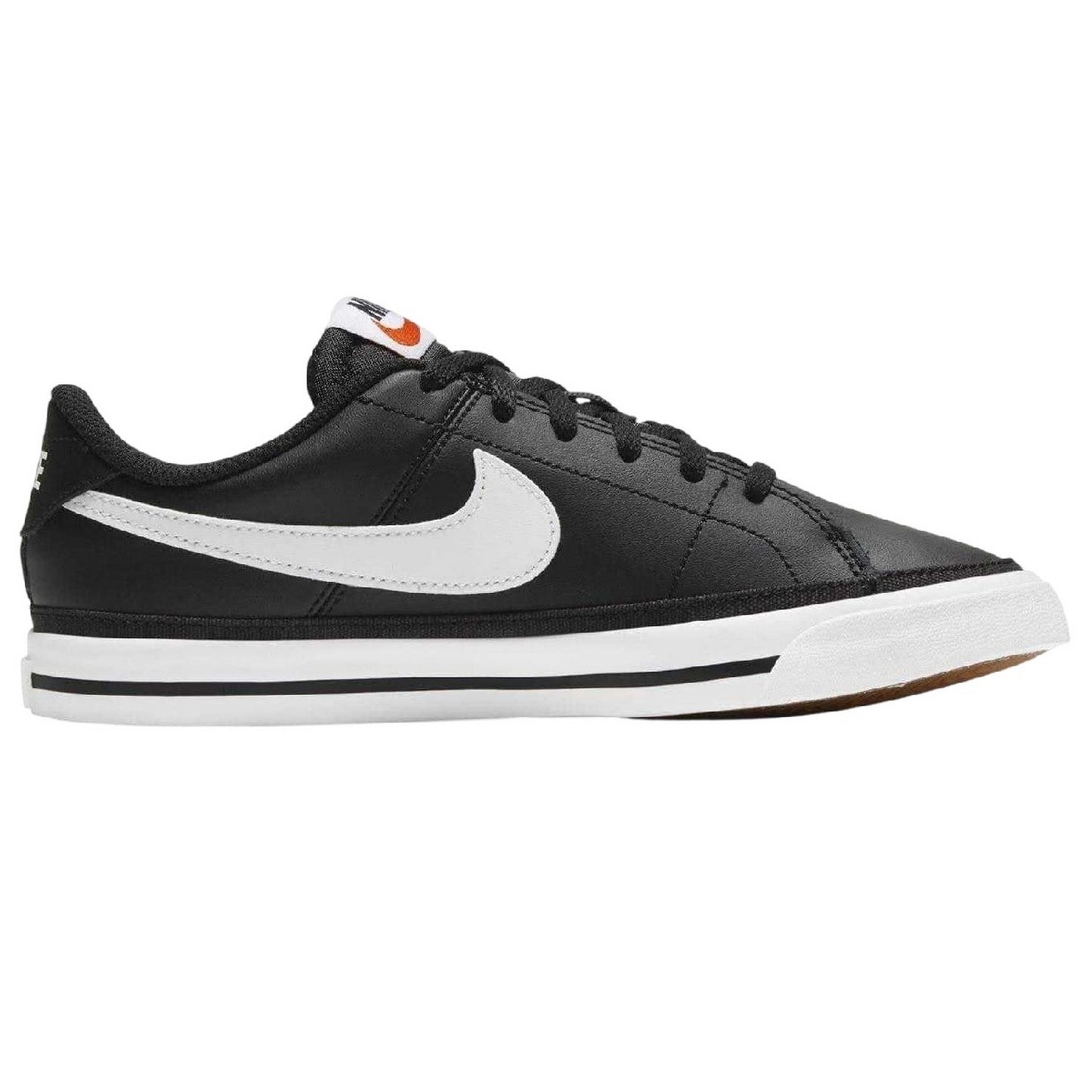 Black-White - Front - Nike Childrens-Kids Court Legacy Logo Trainers
