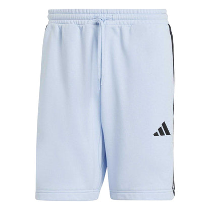 Light Blue - Front - Adidas Mens Fleece 3 Stripes Shorts