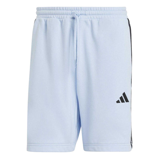 Light Blue - Front - Adidas Mens Fleece 3 Stripes Shorts