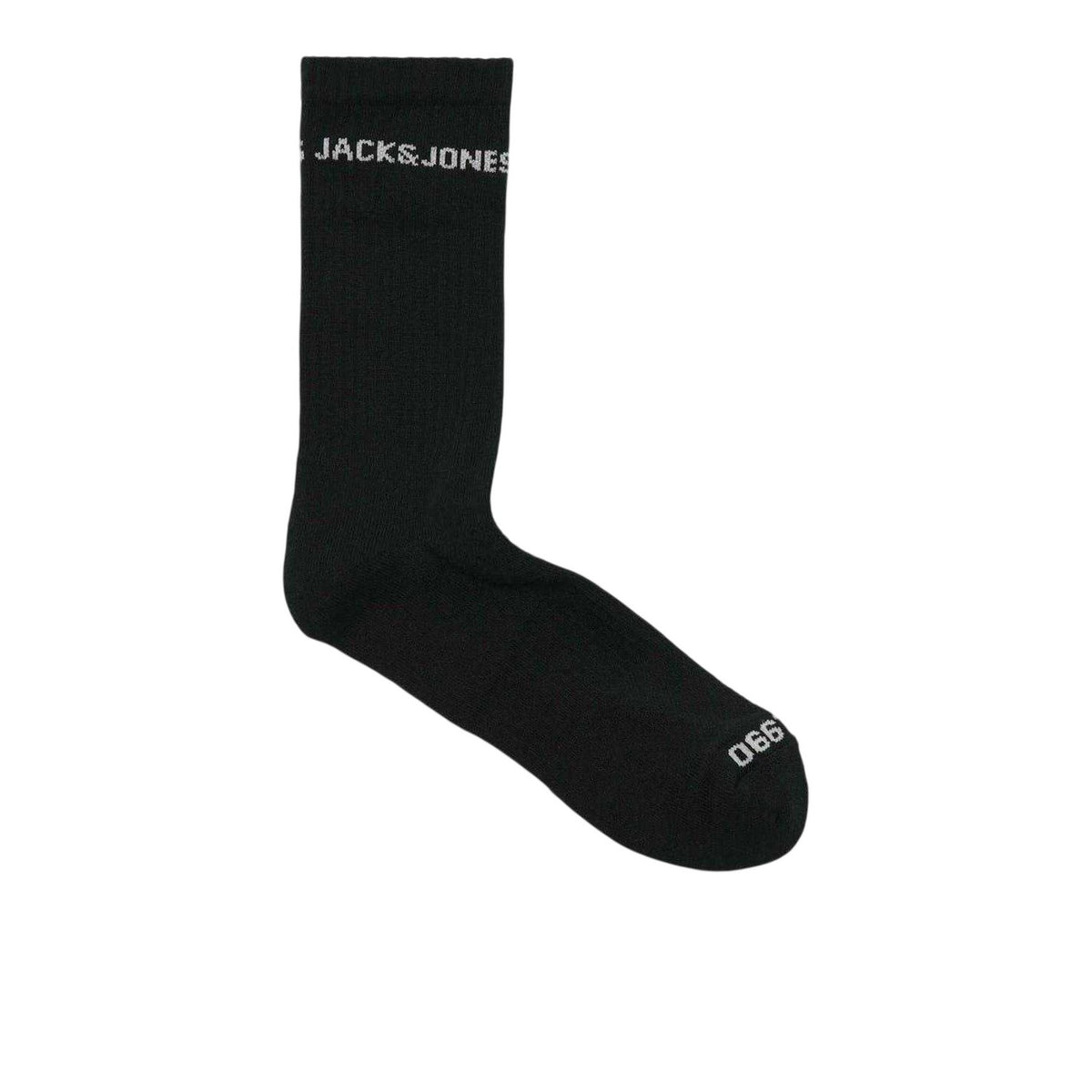 Black-White - Back - Jack And Jones Mens Basic Logo Crew Socks (Pack of 2)