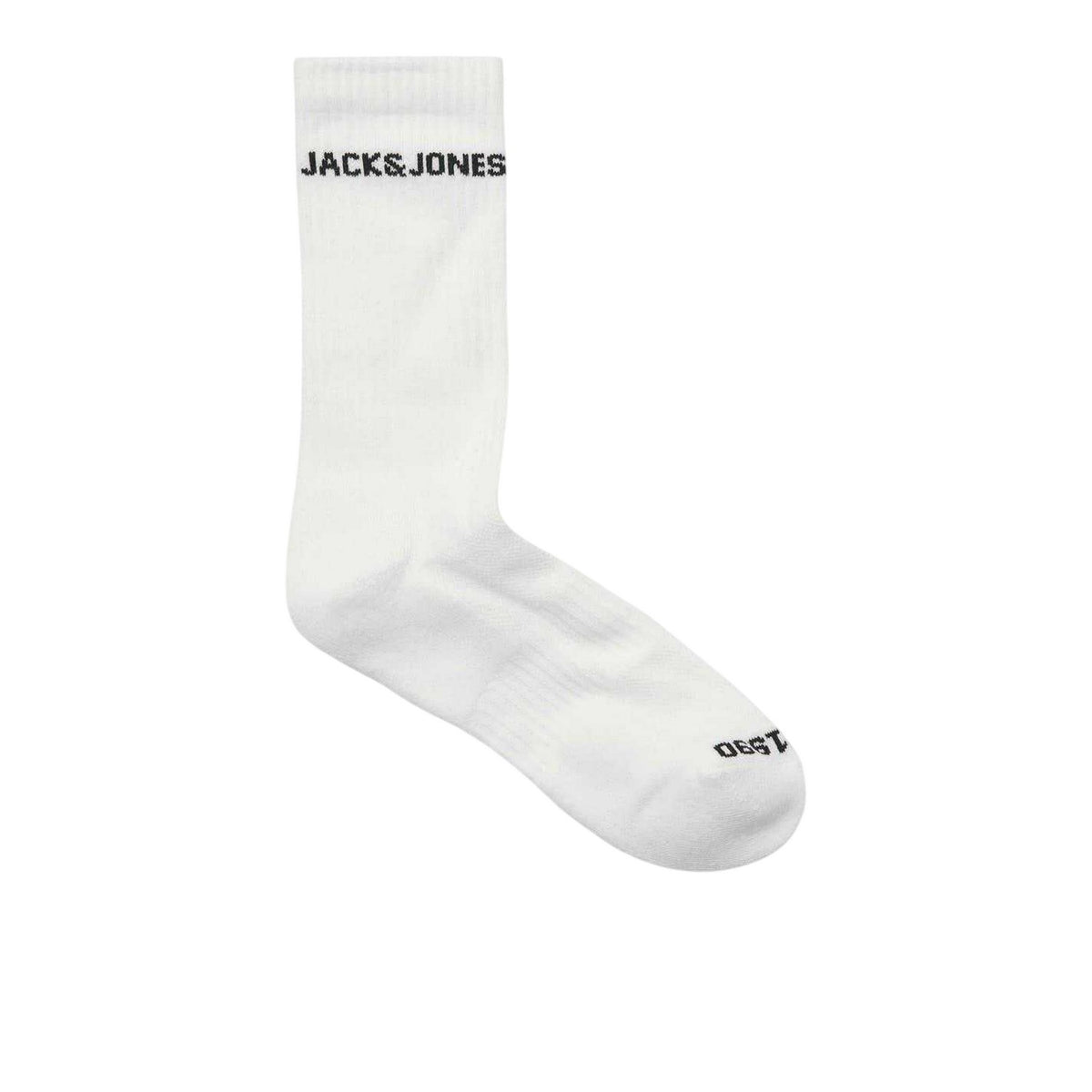 Black-White - Side - Jack And Jones Mens Basic Logo Crew Socks (Pack of 2)