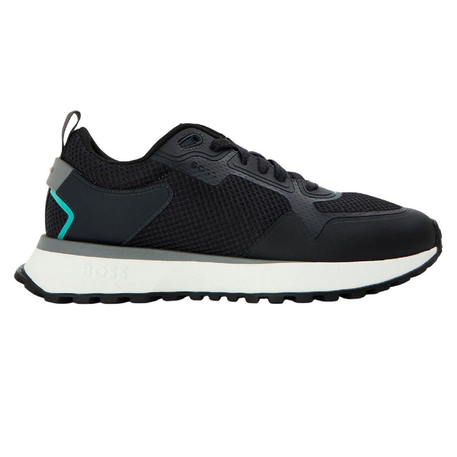 Dark Blue - Front - Boss Mens Jonah Reflective Mesh Trainers