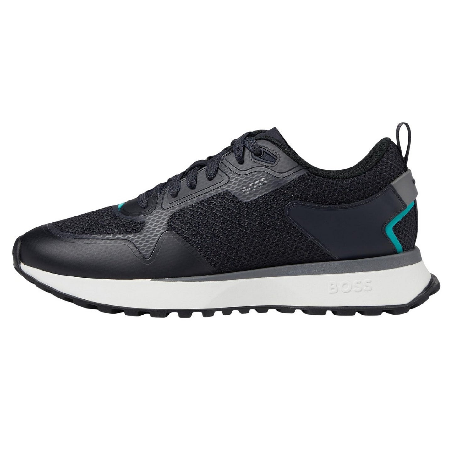 Dark Blue - Side - Boss Mens Jonah Reflective Mesh Trainers