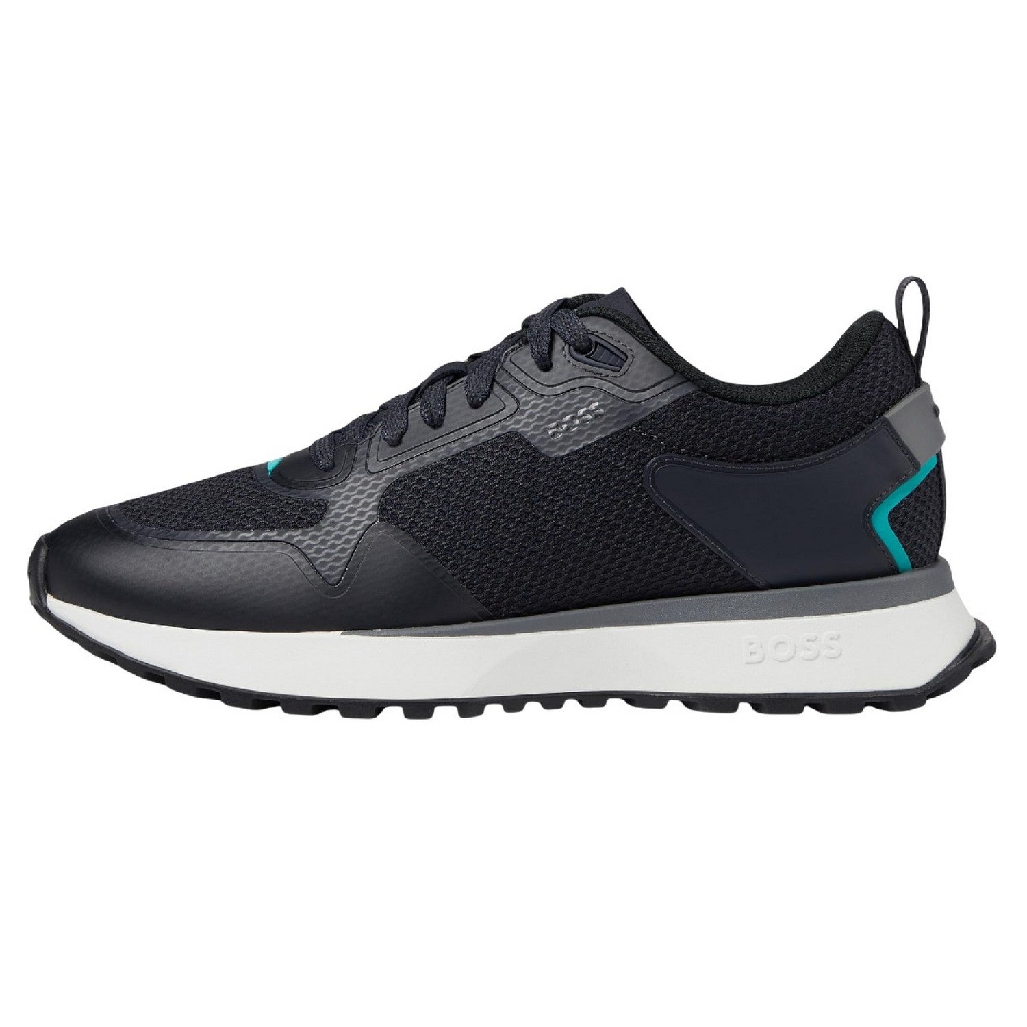 Dark Blue - Side - Boss Mens Jonah Reflective Mesh Trainers