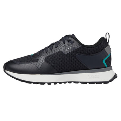 Dark Blue - Side - Boss Mens Jonah Reflective Mesh Trainers