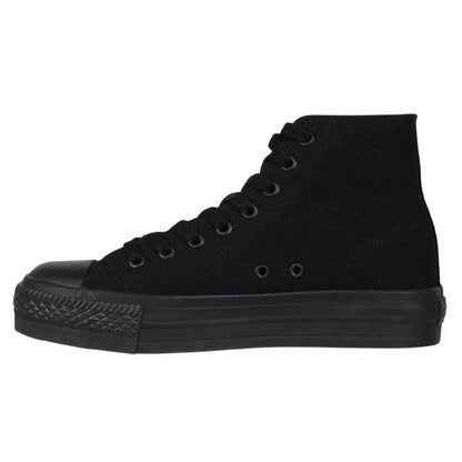 Black - Side - SoulCal Womens-Ladies Canvas High-top Platform High Top Trainers