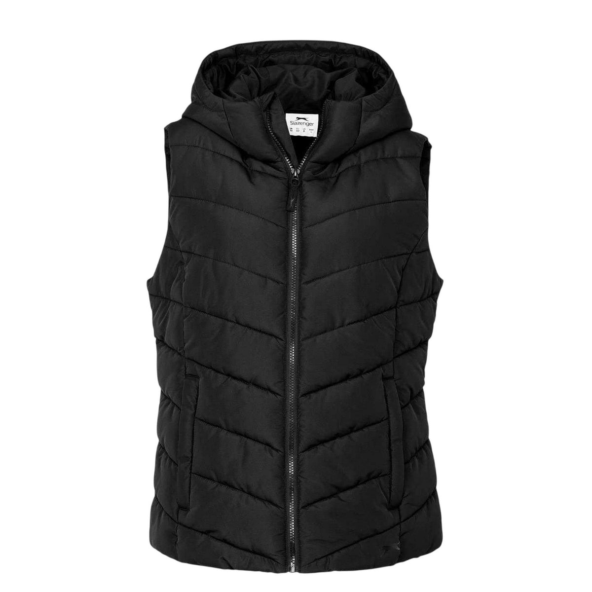 Black - Front - Slazenger Womens-Ladies Polyester Padded Gilet