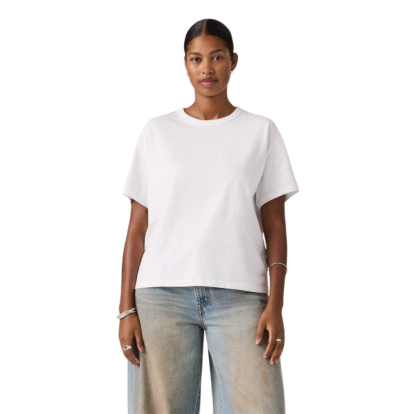 Bright White - Side - Levis Womens-Ladies Vintage Cotton T-Shirt